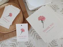 "Carnation Thank you" Tag,Card (Set of 10)