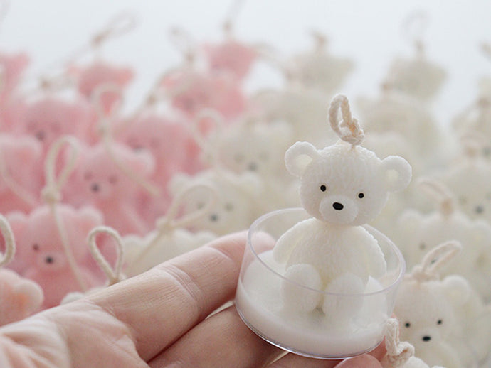 Set of 20 Baby Bear Tealight Soy Candle Favor