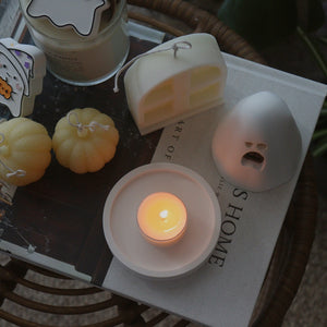 Halloween Ghost Tea Light Holder with Five Tea Light Soy Candle