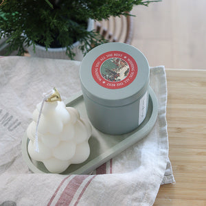 8oz Container Soy Candle & Christmas Tree Candle Set