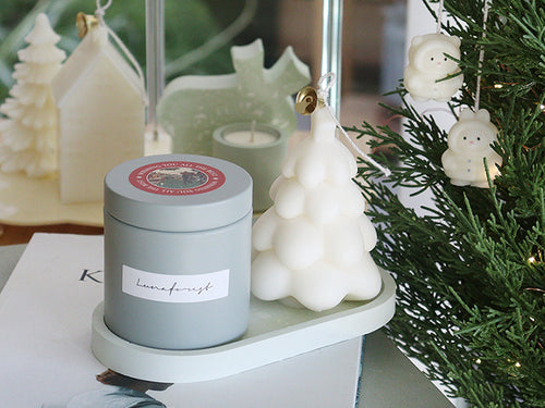 8oz Container Soy Candle & Christmas Tree Candle Set