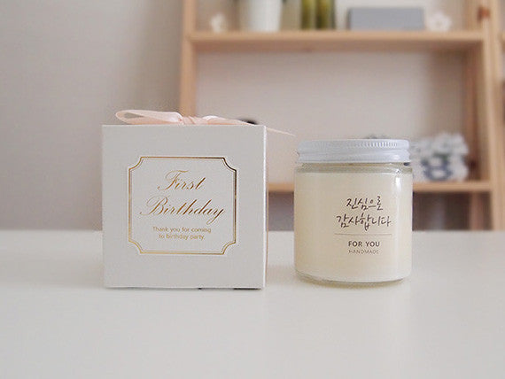 Set of 10 White Pudding soy candle favor