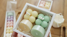 Set of Mini Cube Pillar Soy Candle with Soy Tealights