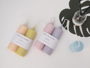 Set of 2 Cylinder/Dome Pillar Soy Candle