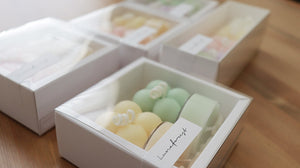 Set of Mini Cube Pillar Soy Candle with Soy Tealights