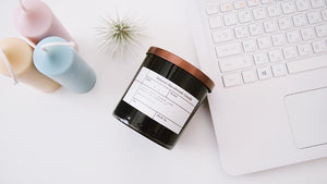 8oz Black JAR Soy Candle with Bronze Metal Lid