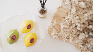 Set of 10 Lemon Pillar Soy Candle Favor