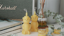 100% Beeswax 1 Honey Bear & 6 tealight candle Set