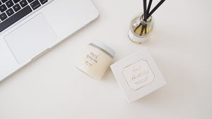 Set of 10 White Pudding soy candle favor