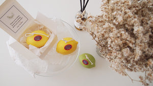 Set of 10 Lemon Pillar Soy Candle Favor