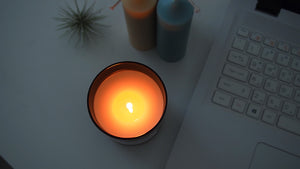 8oz Black JAR Soy Candle with Bronze Metal Lid