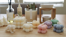 Set of Mini Cube Pillar Soy Candle with Soy Tealights
