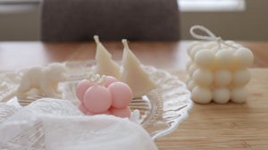 Set of Mini Cube Pillar Soy Candle with Soy Tealights