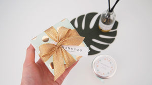 Set of 20 Mint&Gold Soy candle with gift-wrap